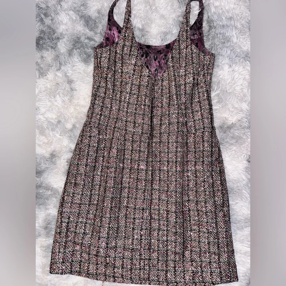 Carmen Marc Valvo Elegant Multicolor Tweed Dress - NWOT Size 14